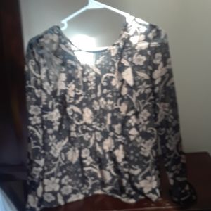 Cute black with gold ruffle whowhatwear blouse